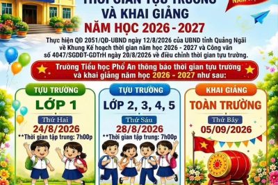 Thông báo thời gian tựu trường và Khai giảng năm học 2026-2027